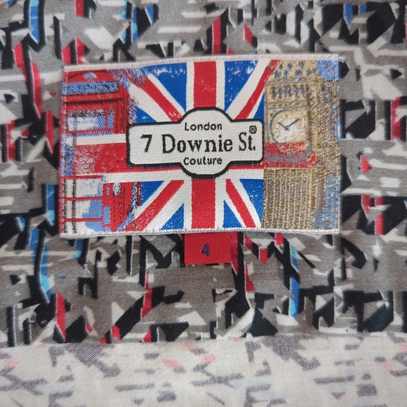 7 Downie St. Men’s Geometric Print Long Sleeve Button Down Flip Cuff Shirt - Picture 3 of 13